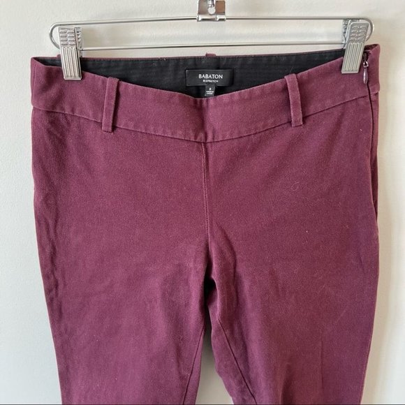 Aritzia Babaton Elliot Pant Bi-Stretch Cigarette Ankle Pant Maroon - Picture 5 of 12